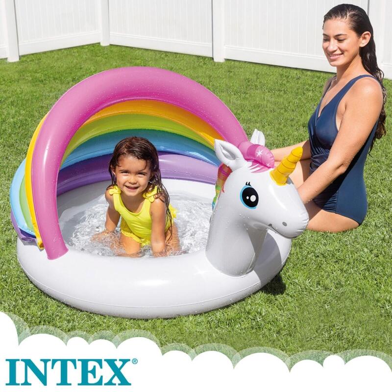 PISCINA HINCHABLE DESMONTABLE BEBE INFANTIL INTEX UNICORNIO 127x102x80cm