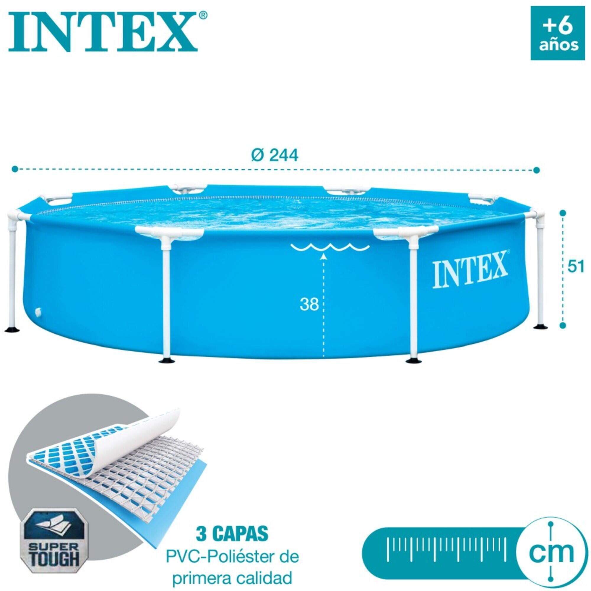 PISCINA DESMONTABLE FAMILIAR REDONDA INTEX 244x51cm 1828L - CD 4/5