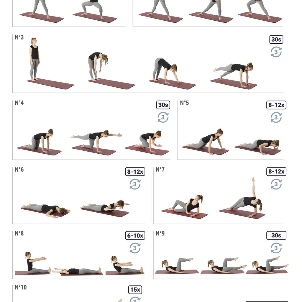 Kaki prostirka za pilates COMFORT (veličina M, 15 mm)