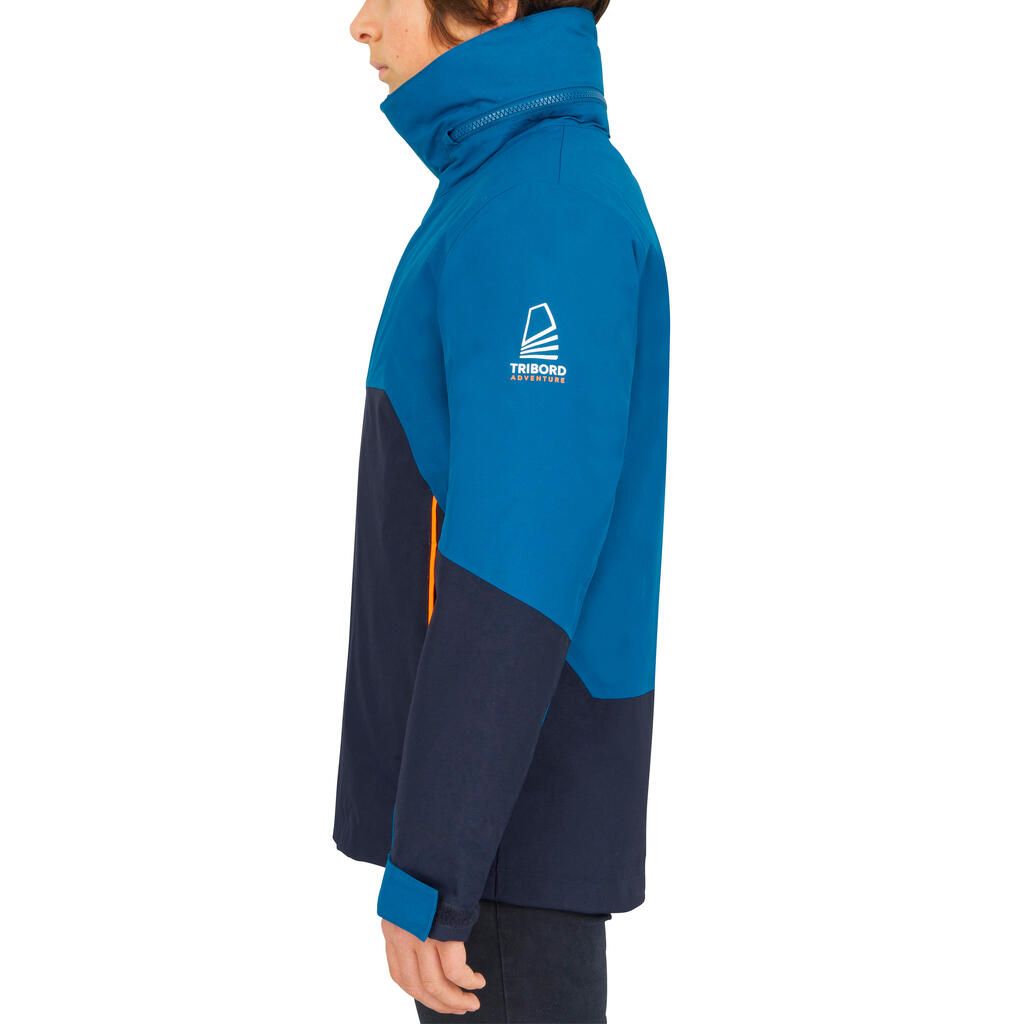 Kids' waterproof windproof sailing jacket 300 - Petrol blue