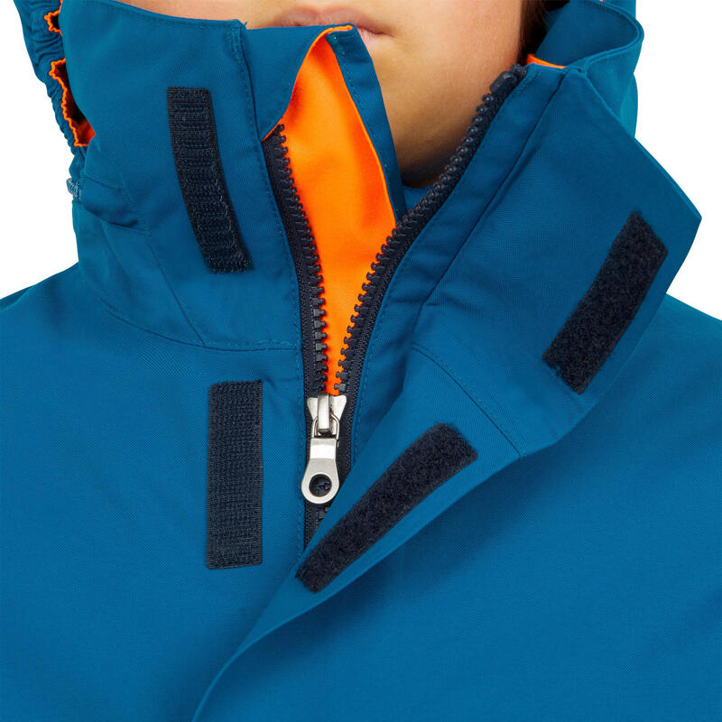 Regenjacke Segeln Kinder 300 wasserdicht petrol/blau