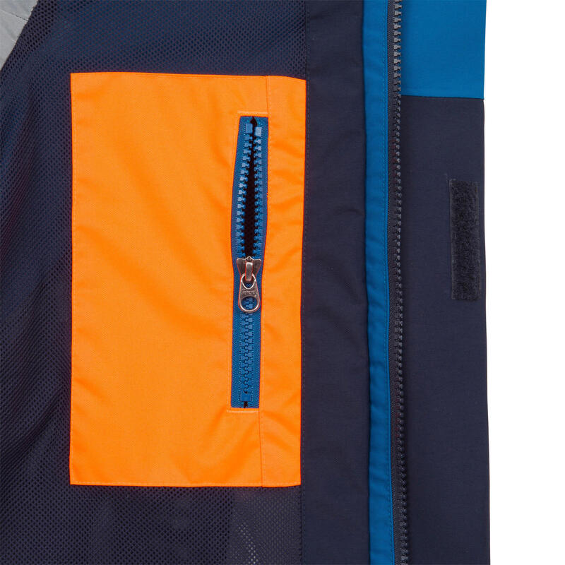 Dětská bunda na jachting Sailing 300 nepromokavá větruodolná petrolejově modrá