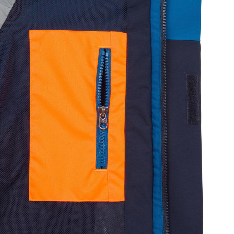 Regenjacke Segeln Kinder 300 wasserdicht petrol/blau