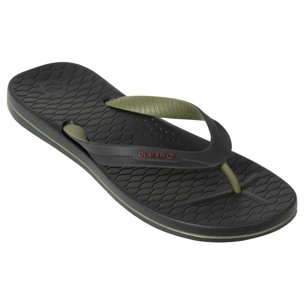 Men's Flip-Flops 500 - Black Khaki