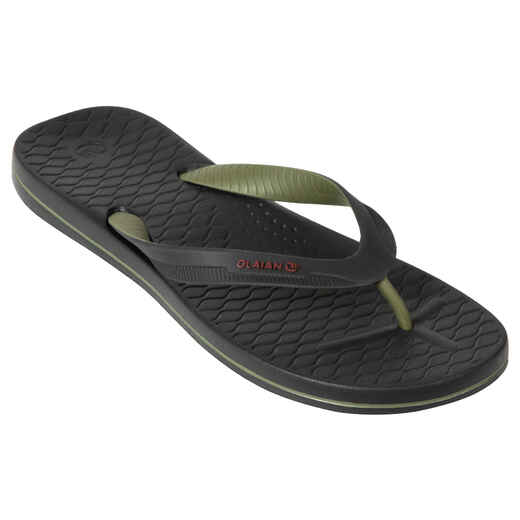 
      Men's Flip-Flops 500 - Black Khaki
  