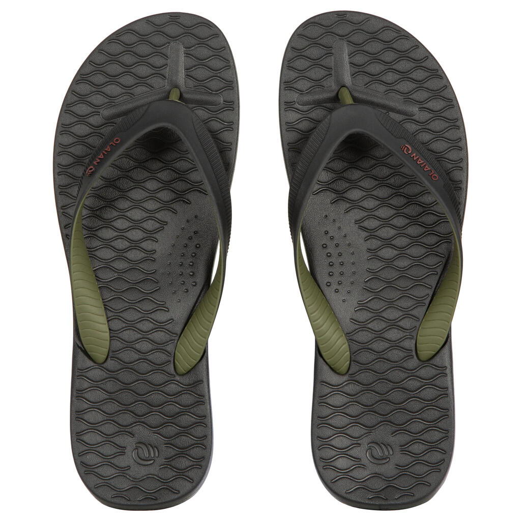 Men's Flip-Flops 500 - Black Khaki