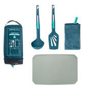 Camping Kitchen Set MH500 (spatula, ladle, tea towel, chopping board)
