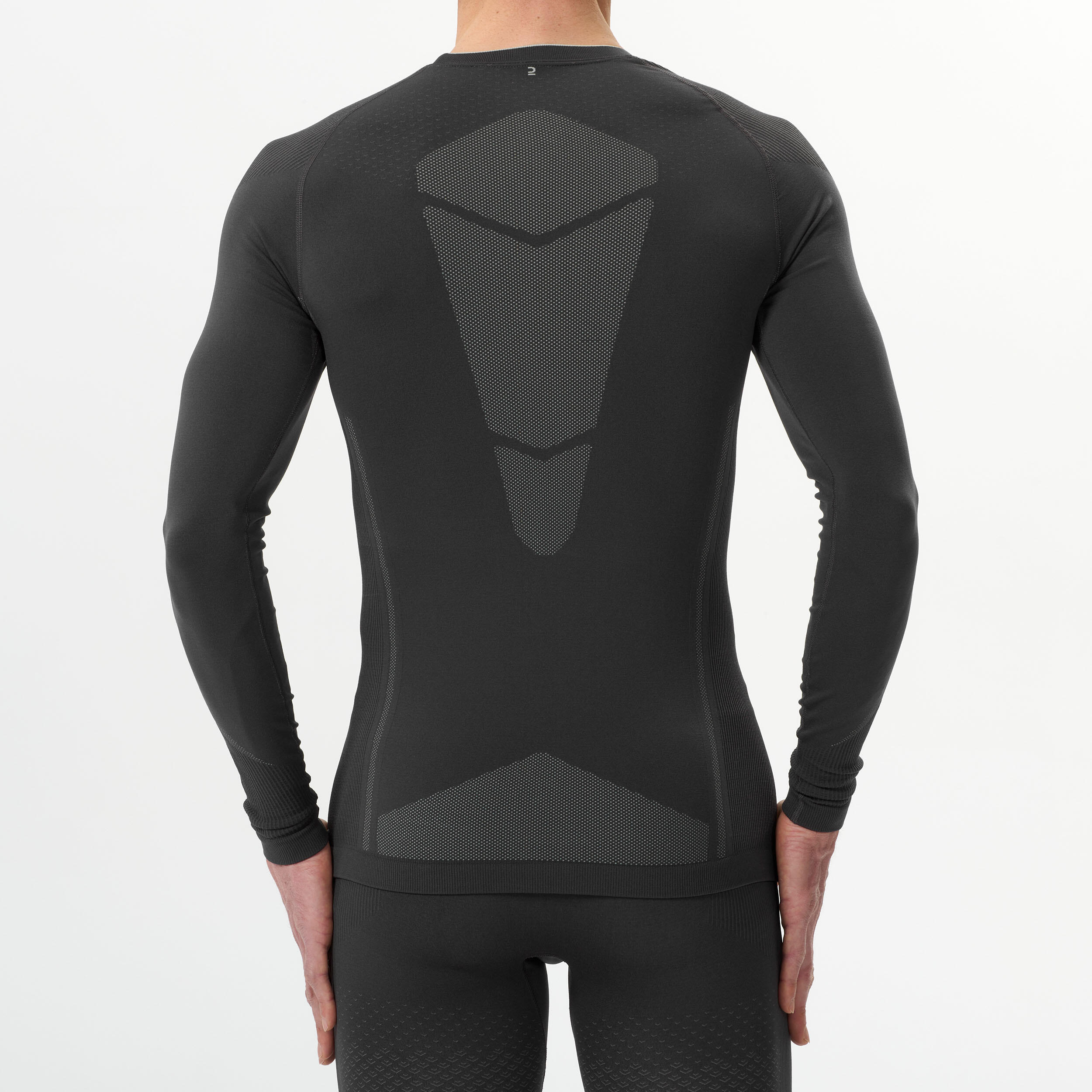 Men's Base Layer Ski Top - 900 Black - Carbon grey, Zinc grey