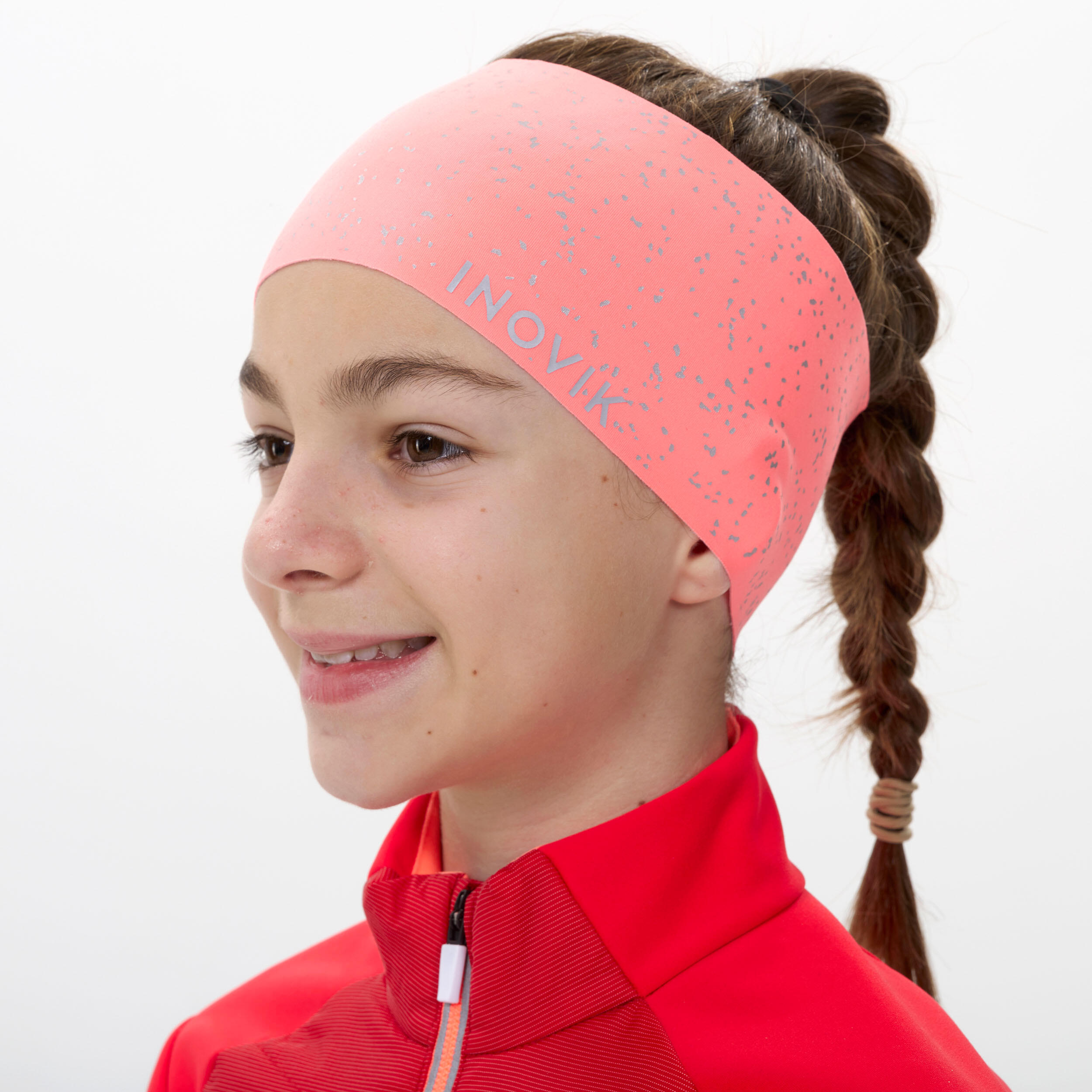 KIDS’ CROSS-COUNTRY SKIING HEADBAND - 500 - PINK 4/4
