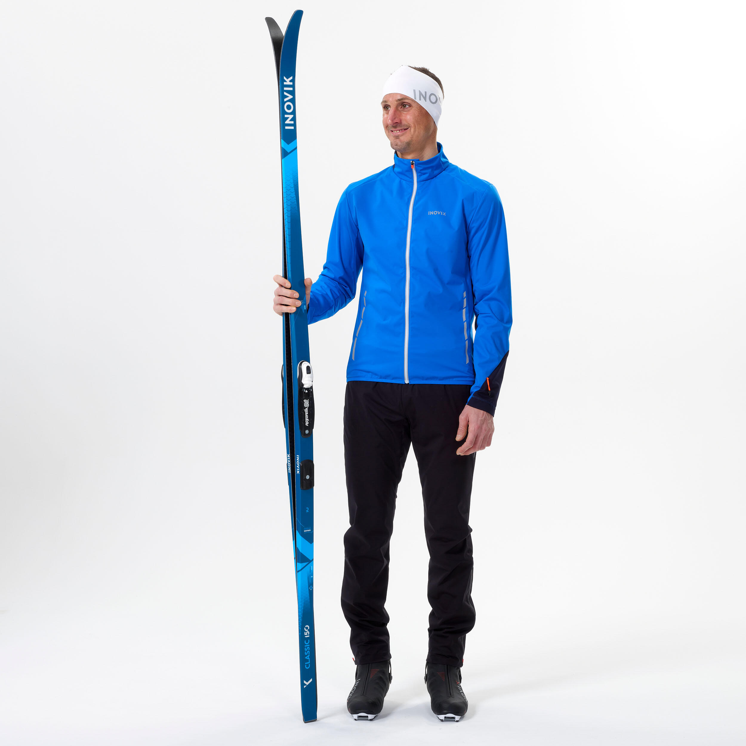 Men's CrossCountry Ski Jacket 100 Blue Electric blue‎ Inovik