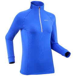Warm langlaufshirt met lange mouwen voor dames XC S TS 100 blauw