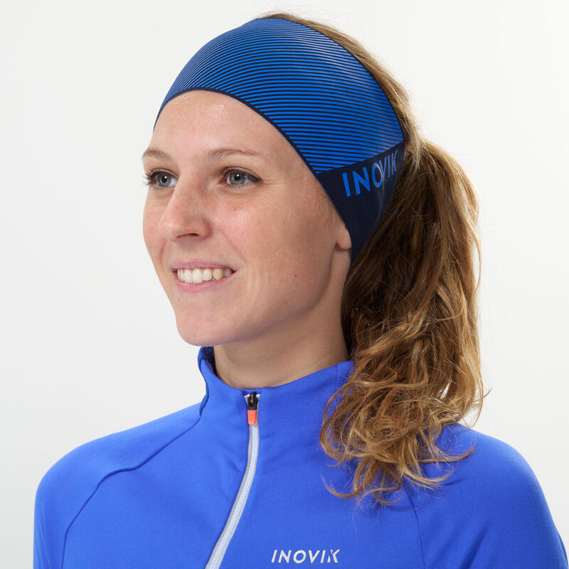 Oorwarmer voor langlaufen voor volwassenen XC S HEAD 500 blauw met print