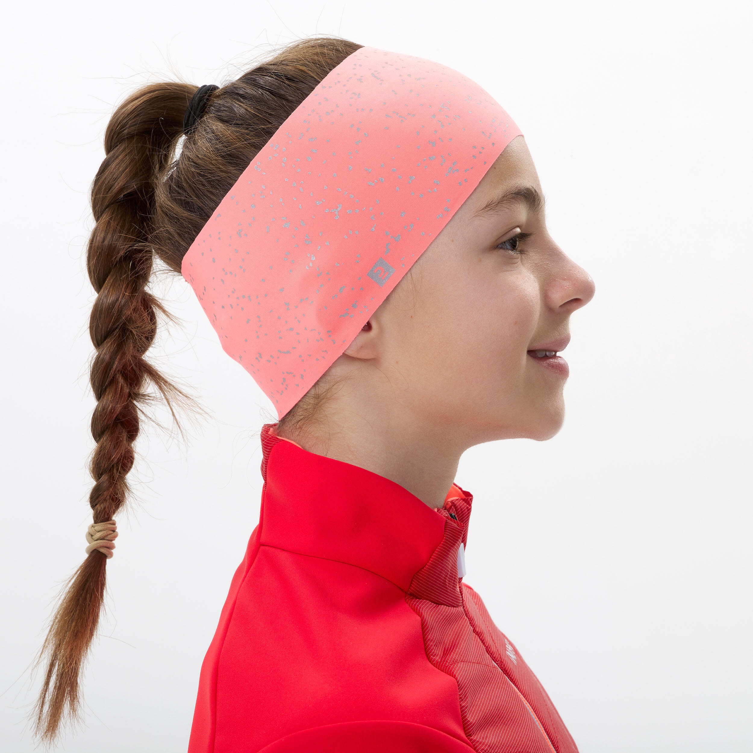 KIDS’ CROSS-COUNTRY SKIING HEADBAND - 500 - PINK 3/4