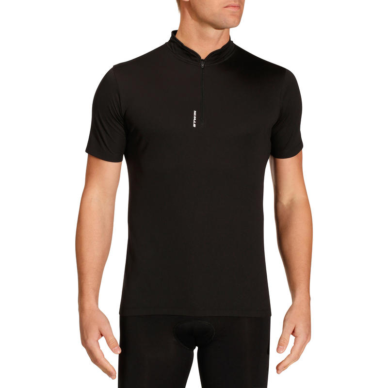 MAILLOT VÉLO ROUTE MANCHES COURTES HOMME ESSENTIEL NOIR MAILLOT VÉLO ROUTE MANCHES COURTES HOMME ESSENTIEL NOIR