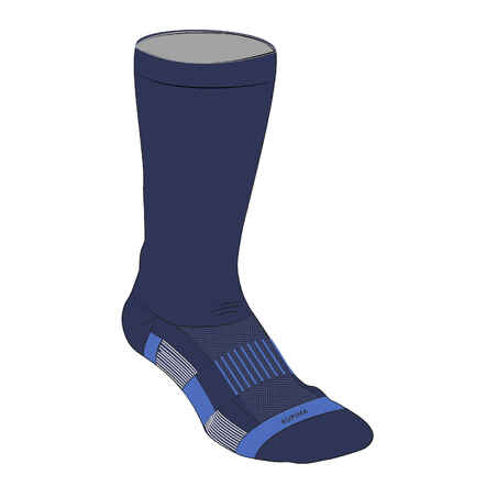 Čarape za trčanje Kiprun Run 500 Comfort visoke dječje tamnoplave 2 para