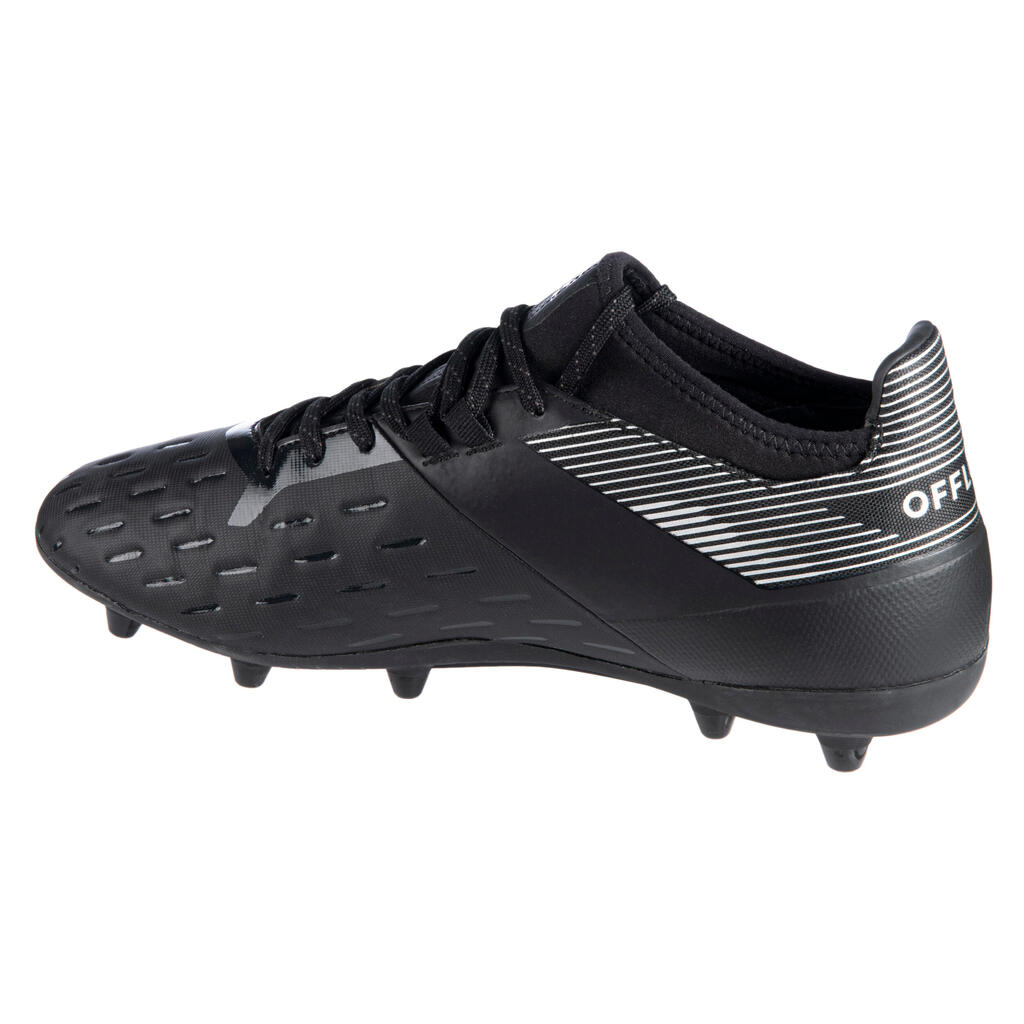 Damen/Herren Rugby Schuhe FG (trockener Boden) - Advance 500 schwarz/grau