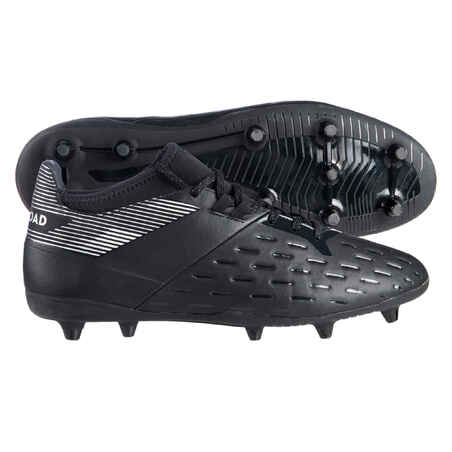 Men's Dry Artificial Pitch Moulded Rugby Boots Advance 500 - Black/Grey