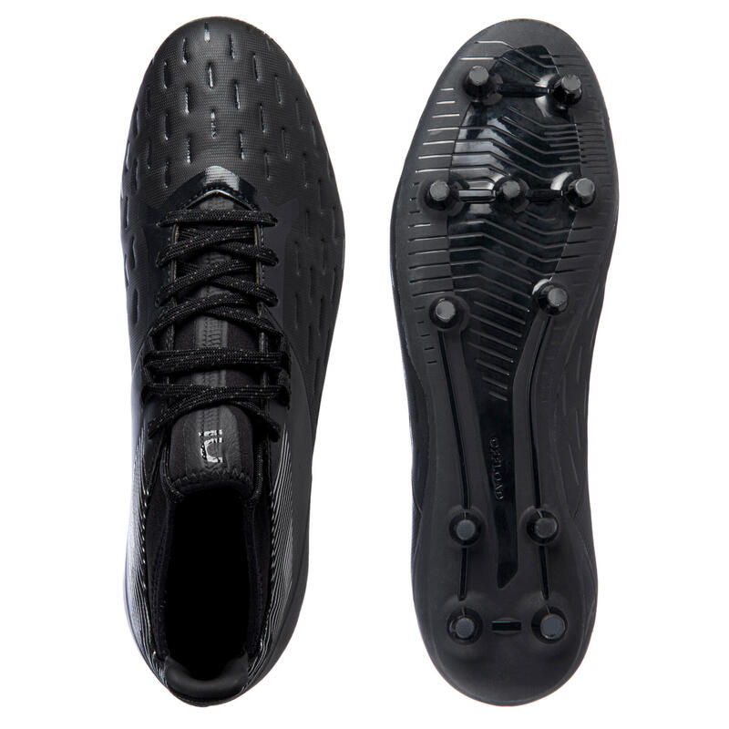 Damen/Herren Rugby Schuhe FG (trockener Boden) - Advance 500 schwarz/grau