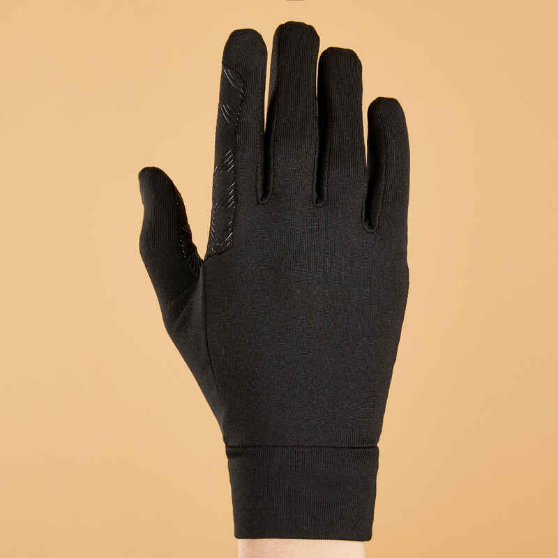 Kids' Horse Riding Gloves 100 - Black