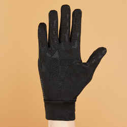 Kids' Horse Riding Gloves 100 - Black