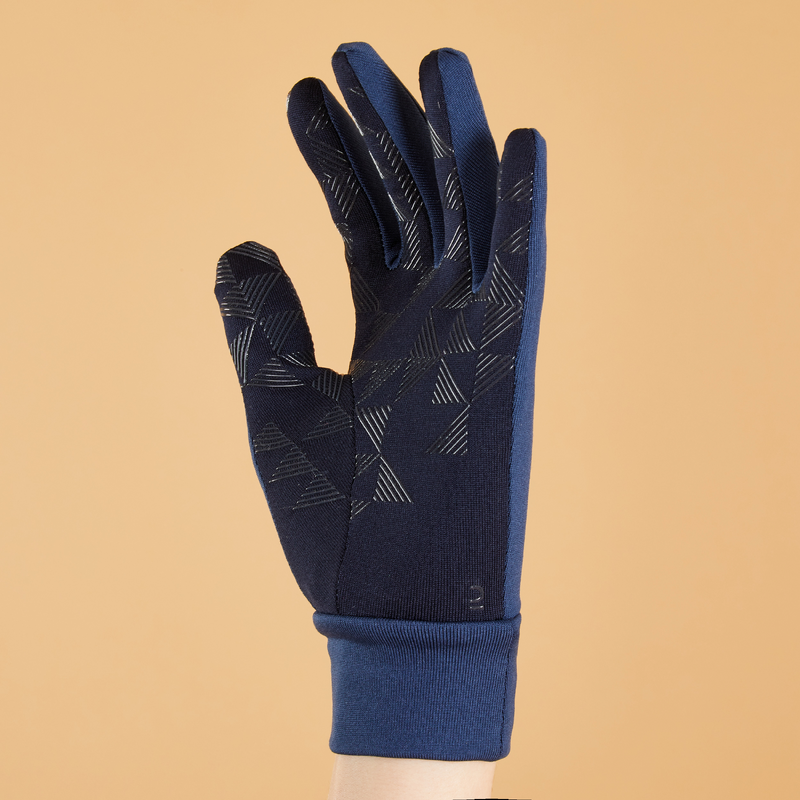 Gants D'équitation Enfant Thapower, Hiver, Taille 10-12 Ans, Noirs Avec Paume Silicone