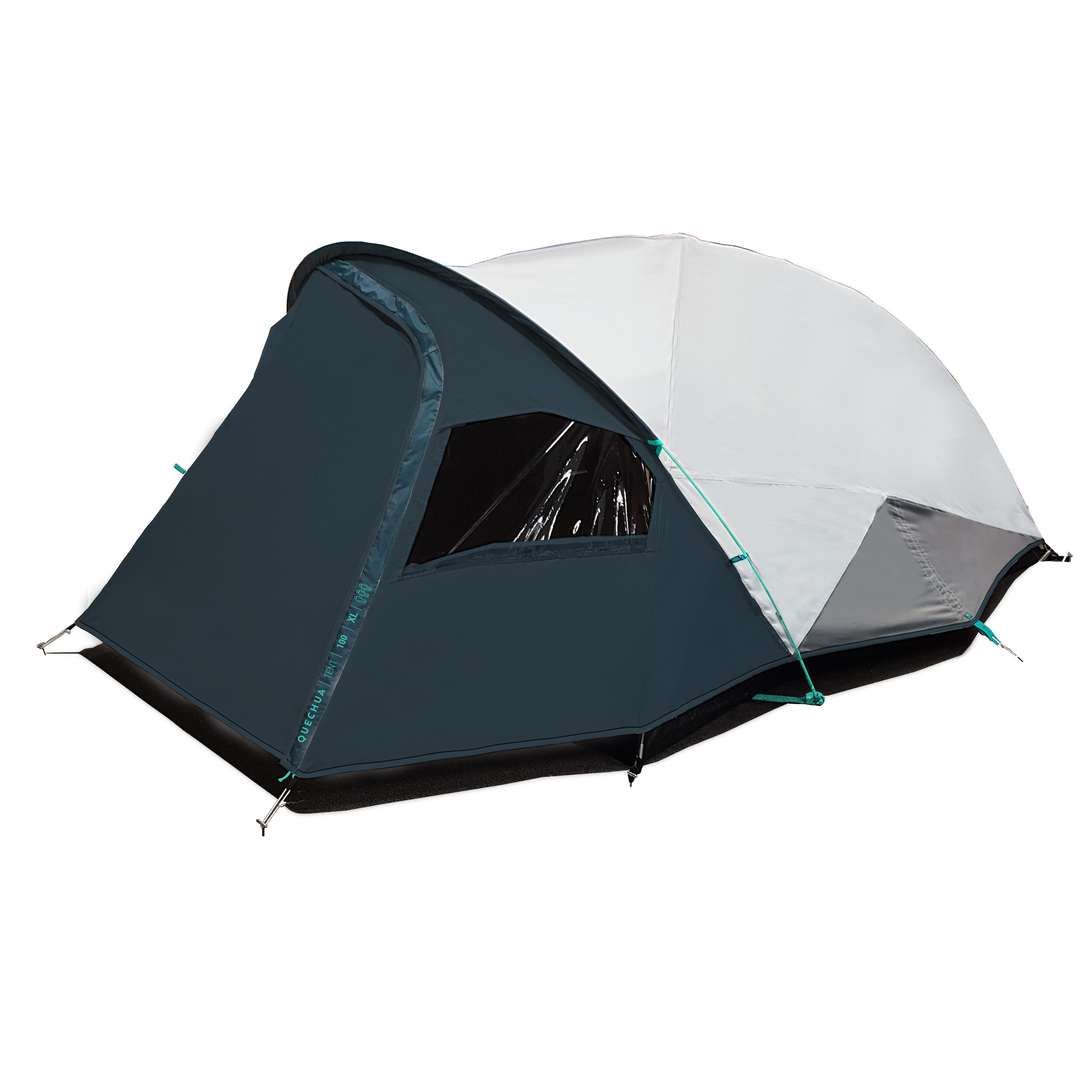 Camping Tent 3-Person, MH 100 XL Fresh & Black - QUECHUA
