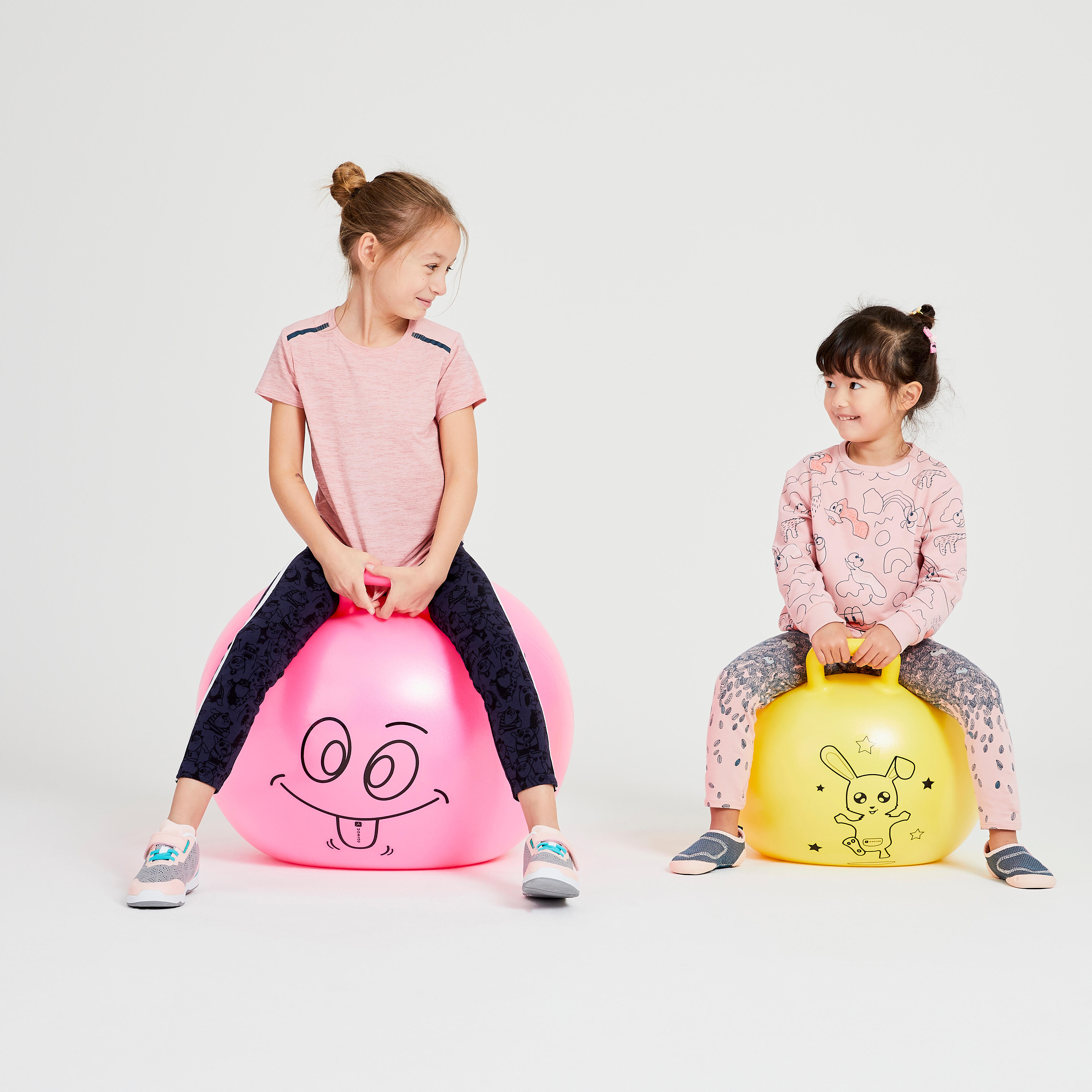 Kids’ Fitness Hopper Ball 60 cm - Pink - DOMYOS