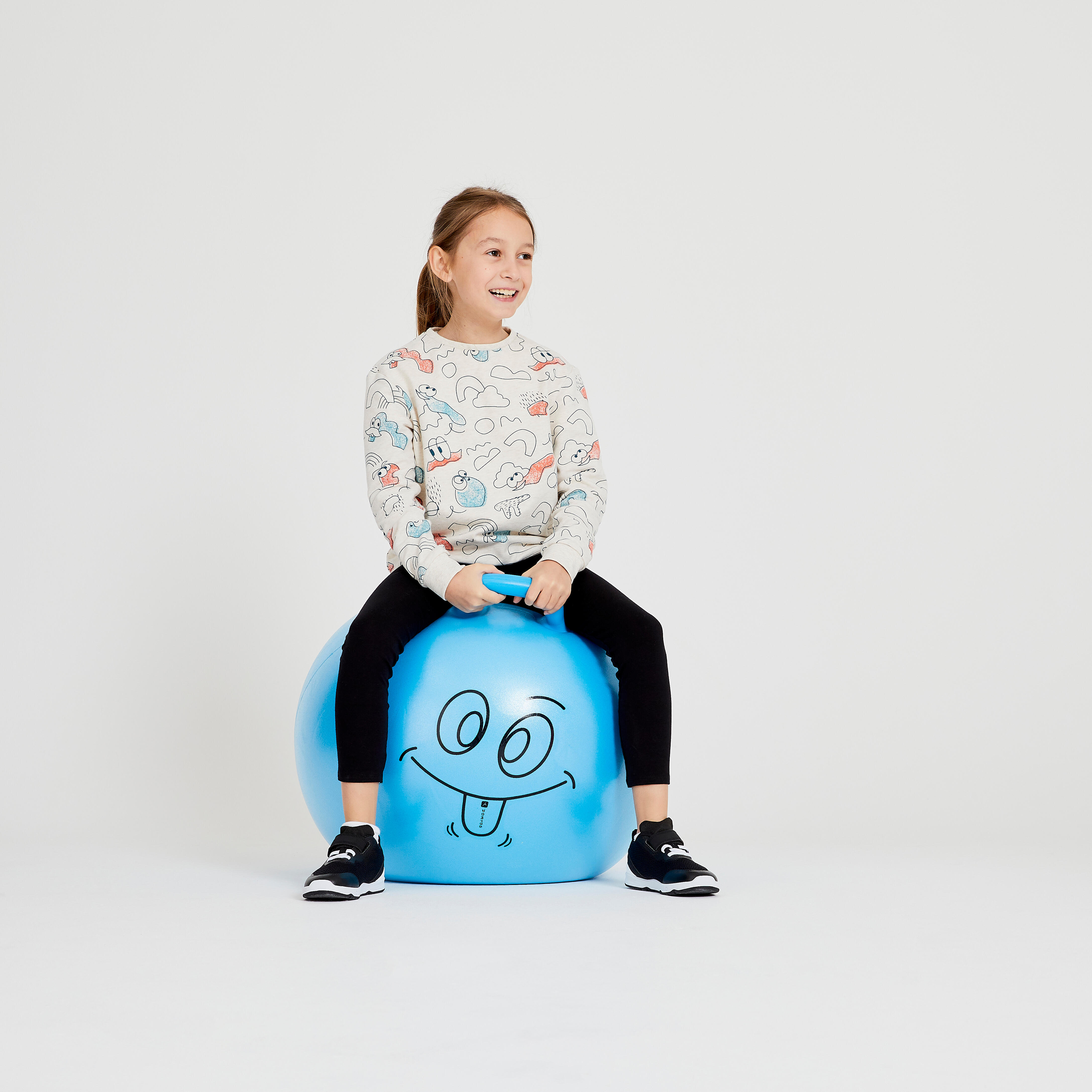 Kids’ Fitness Hopper Ball 60 cm - Blue - DOMYOS