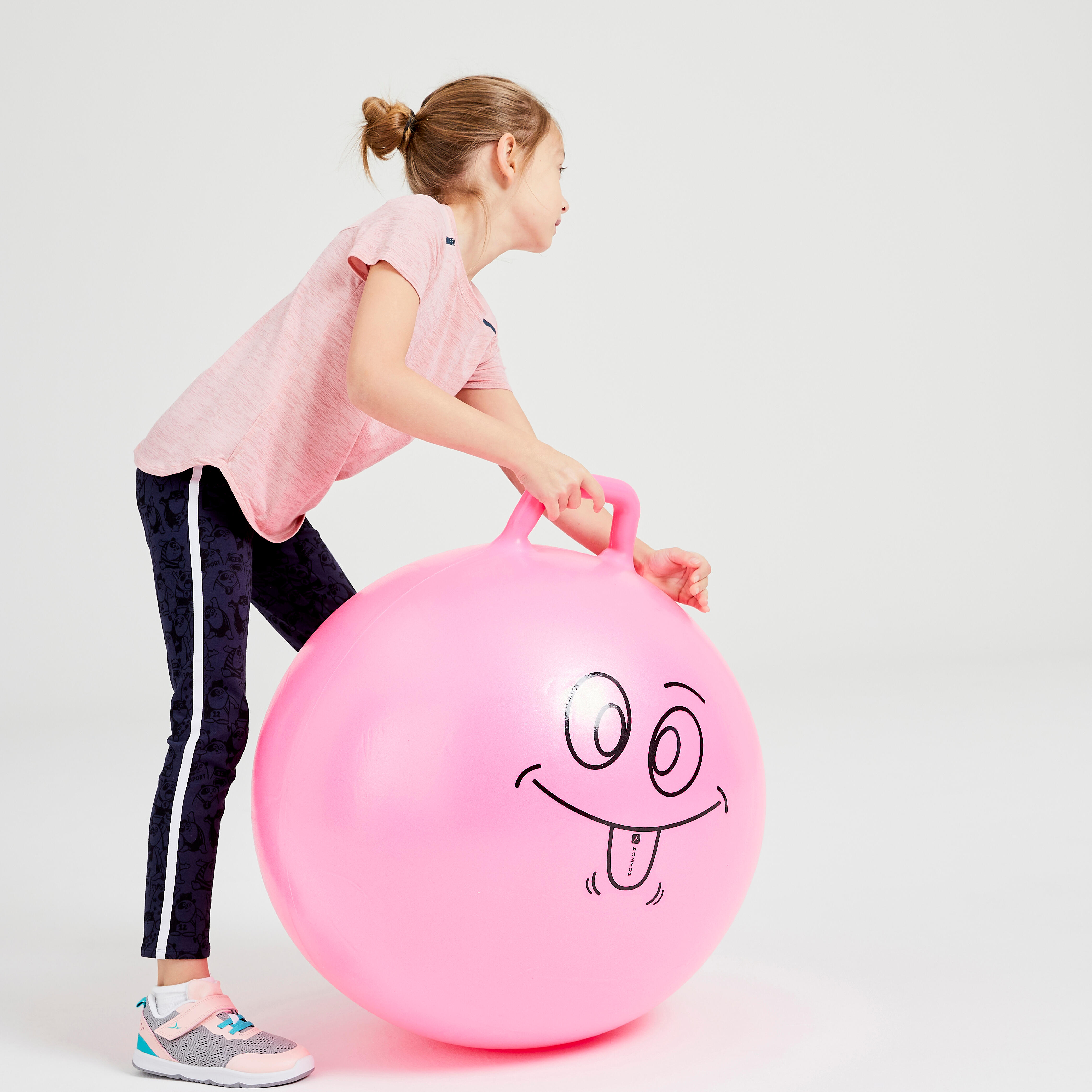 Kids’ Fitness Hopper Ball 60 cm - Pink - DOMYOS