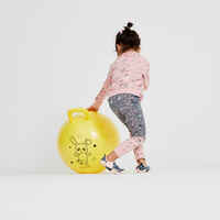 Kids' Basic Cotton Leggings - Pink with Motifs