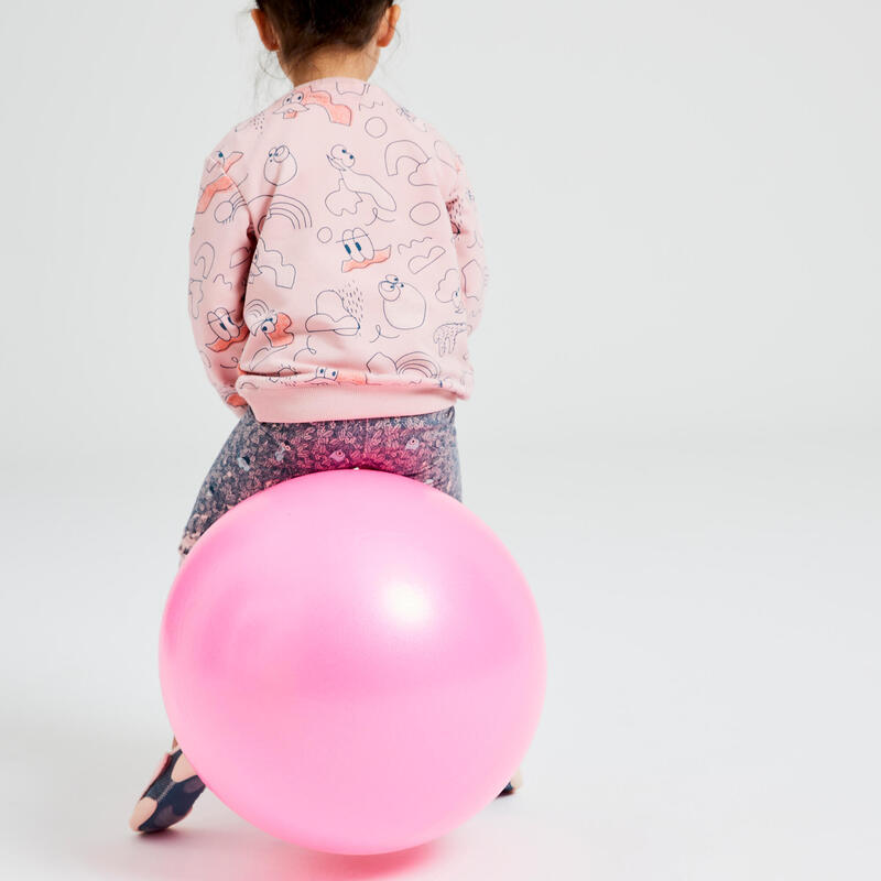 Kindersweater peuter- en kleutergym Decat'oons roze met print