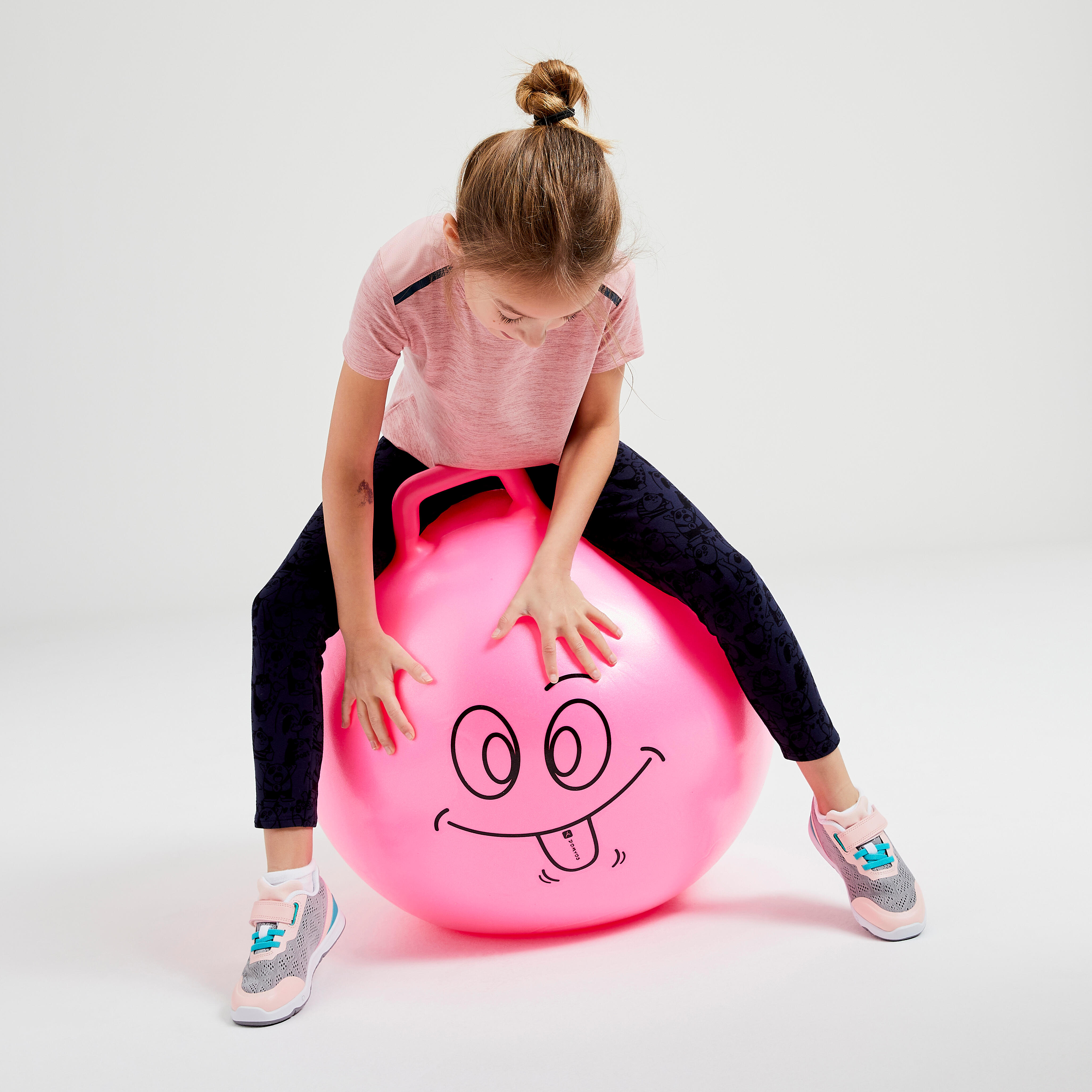 Kids' Fitness Hopper Ball 45 cm - Pink - Pink‎ - Domyos - Decathlon