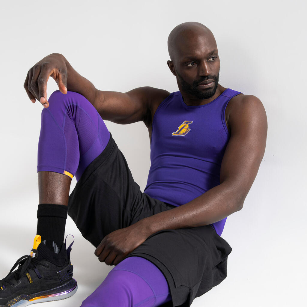 PODMAJICA BEZ RUKAVA MUŠKA UT500 SLIM FIT ZA KOŠARKU - NBA LOS ANGELES LAKERS