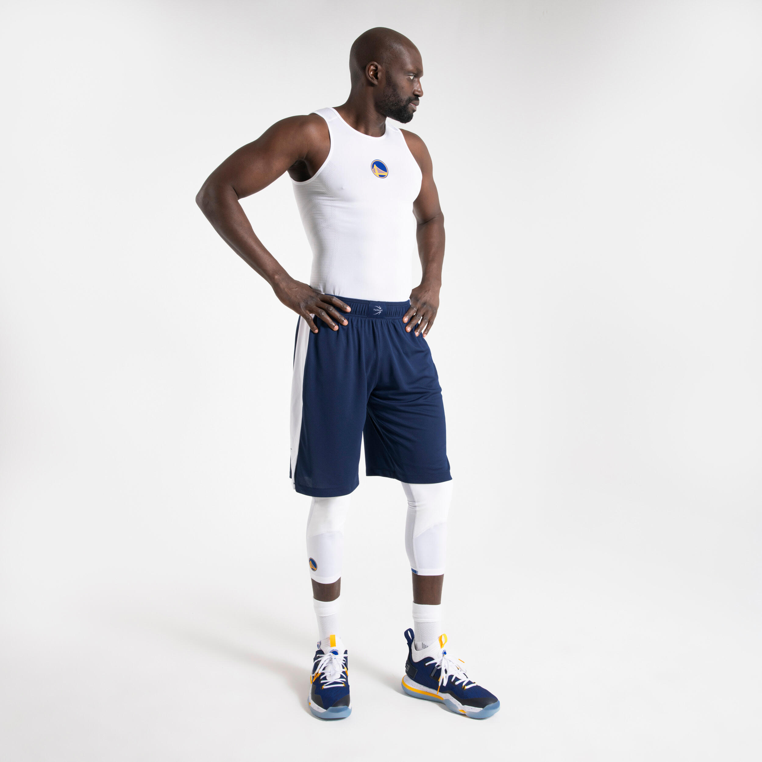 Майка баскетбольная компрессионная мужская белая UT500 NBA STATE WARRIORS  Tarmak — купить в интернет-магазине decathlon.ru