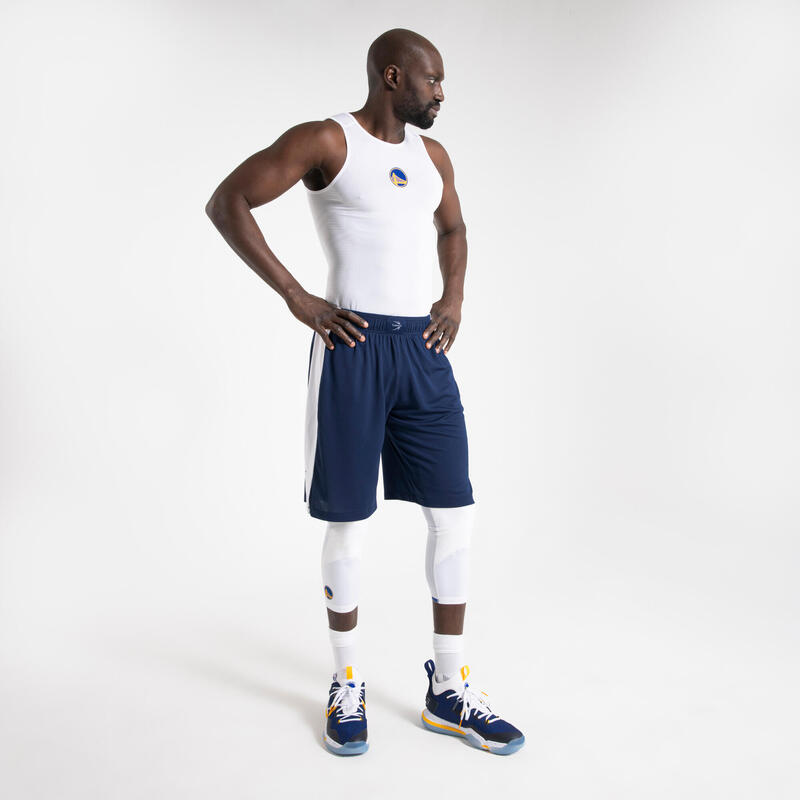 Legging 3/4 de basketball NBA Golden State Warriors Adulte - 500 blanc