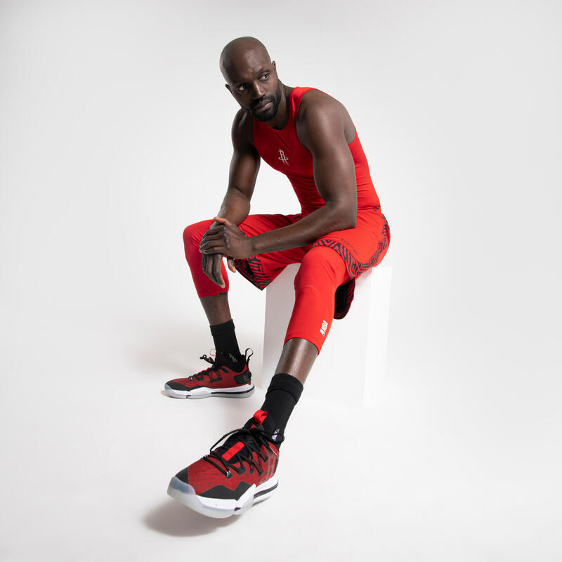Legging 3/4 de basketball NBA Houston Rockets Adulte - 500 rouge
