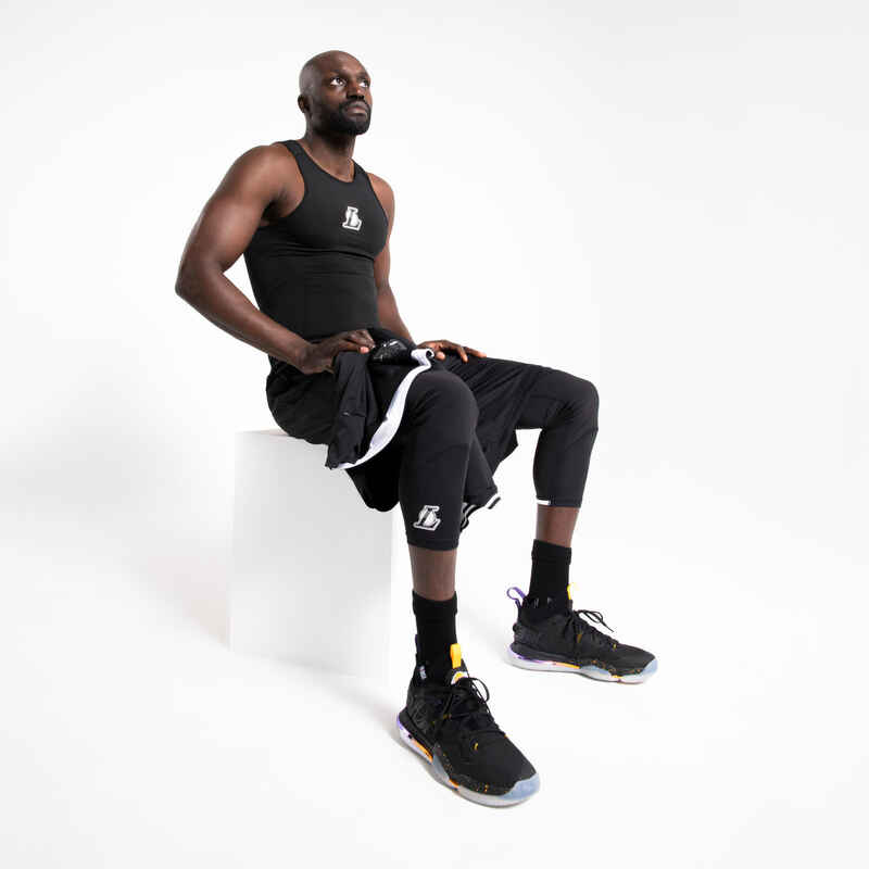 Men's Base Layer Capri Basketball Leggings - Black/NBA Los Angeles Lakers