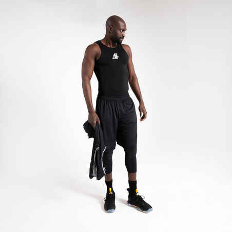 Men's Slim Fit Basketball Base Layer Jersey UT500 - Black/Los Angeles Lakers