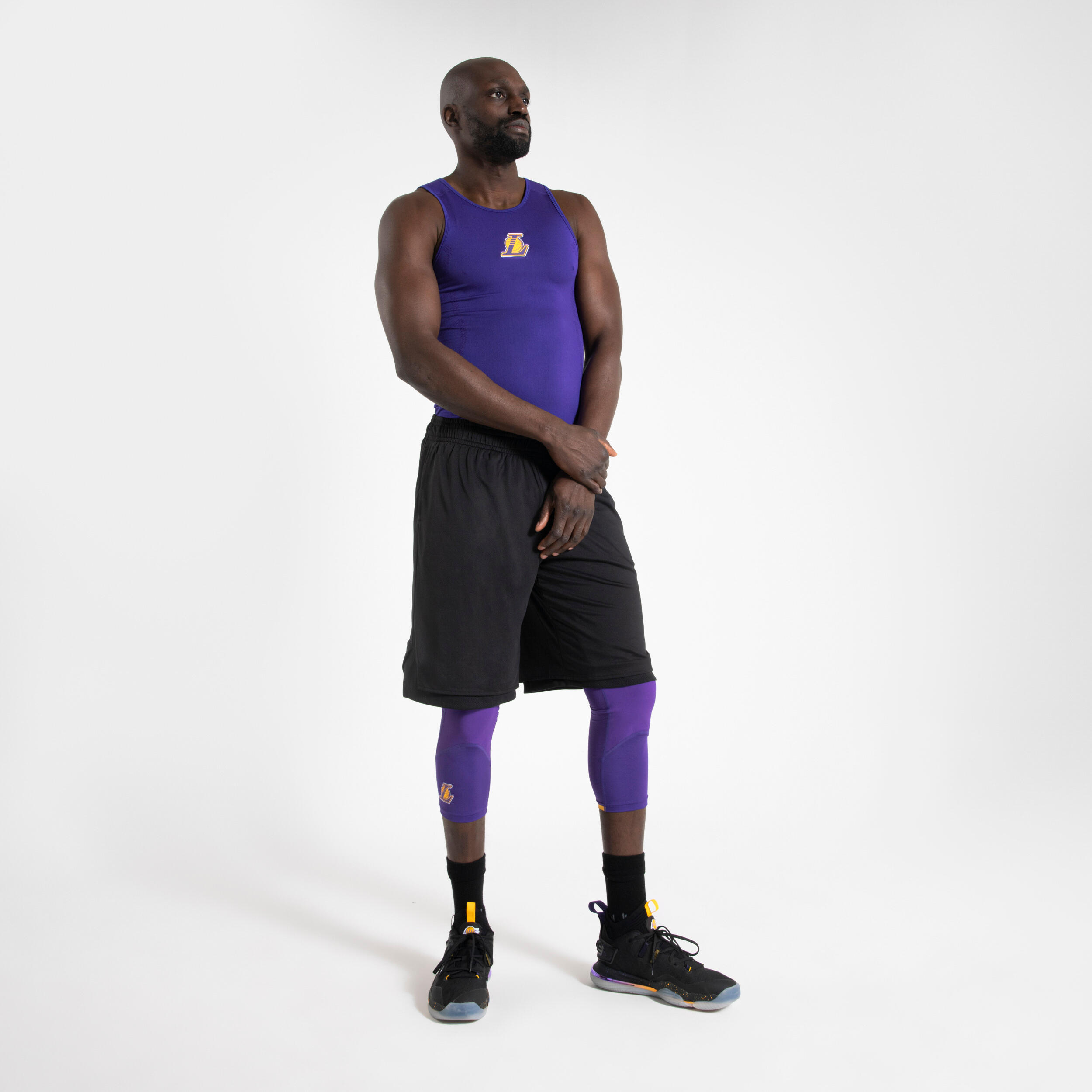 Men's Slim Fit Basketball Base Layer Jersey UT500 - NBA Los Angeles Lakers 7/10