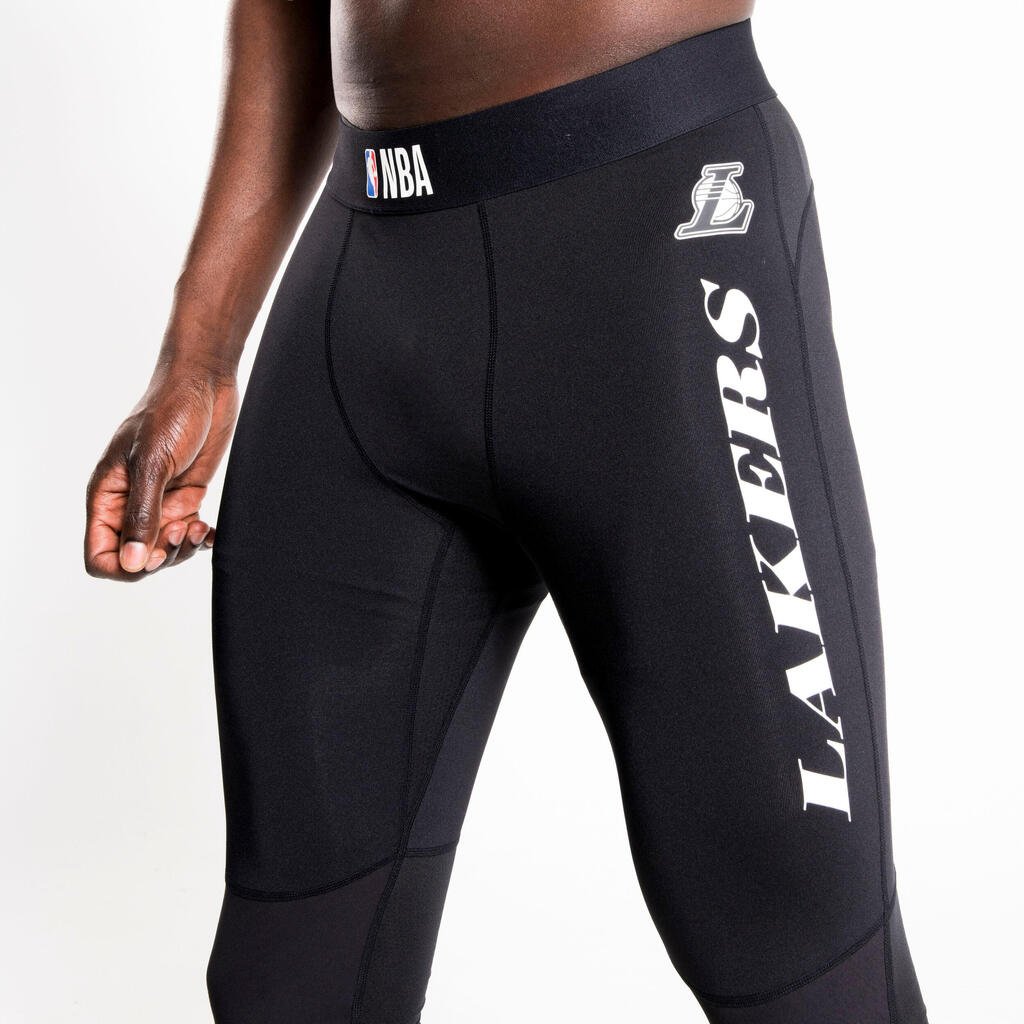 Licra de baloncesto NBA corte 3/4 para hombre Tarmak Lakers H500 negro