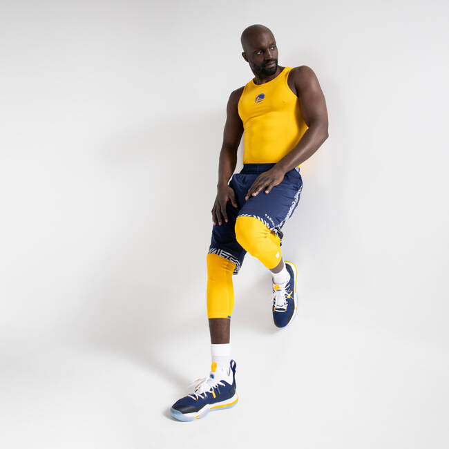 Buy Men'S Base Layer Basketball Capri Leggings - Yellow/Nba Golden State  Warriors Online