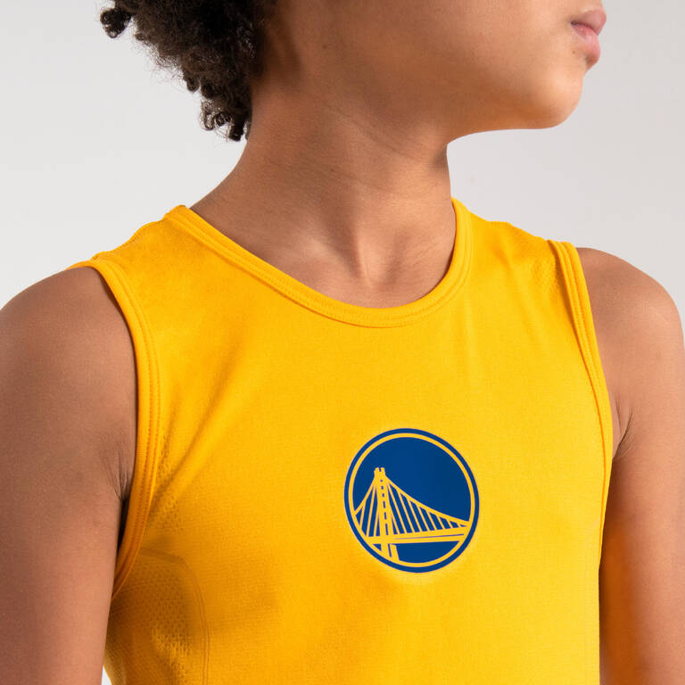 Kids' Slim Fit Basketball Base Layer Jersey - Yellow/NBA Golden State  Warriors - Decathlon