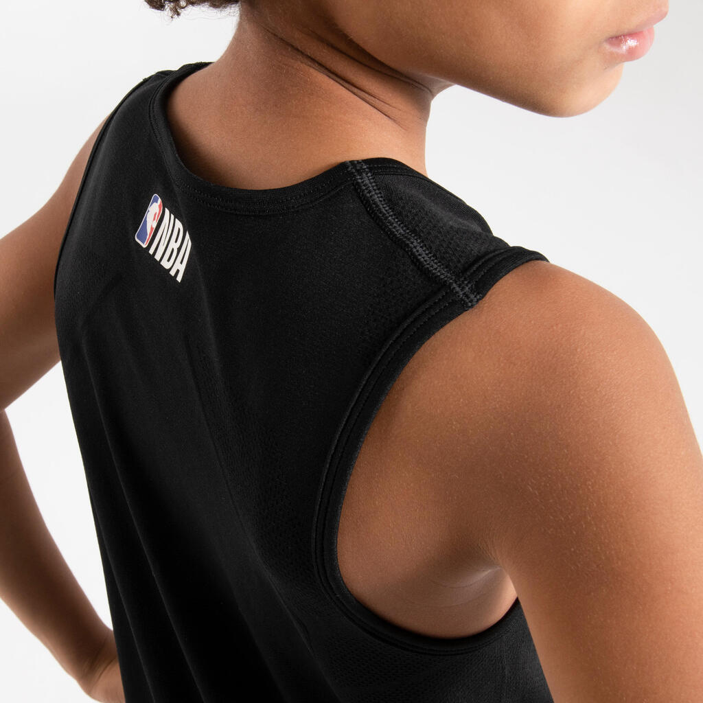 Kids' Slim Fit Basketball Base Layer Top UT500 - Blue/NBA Los Angeles Clippers