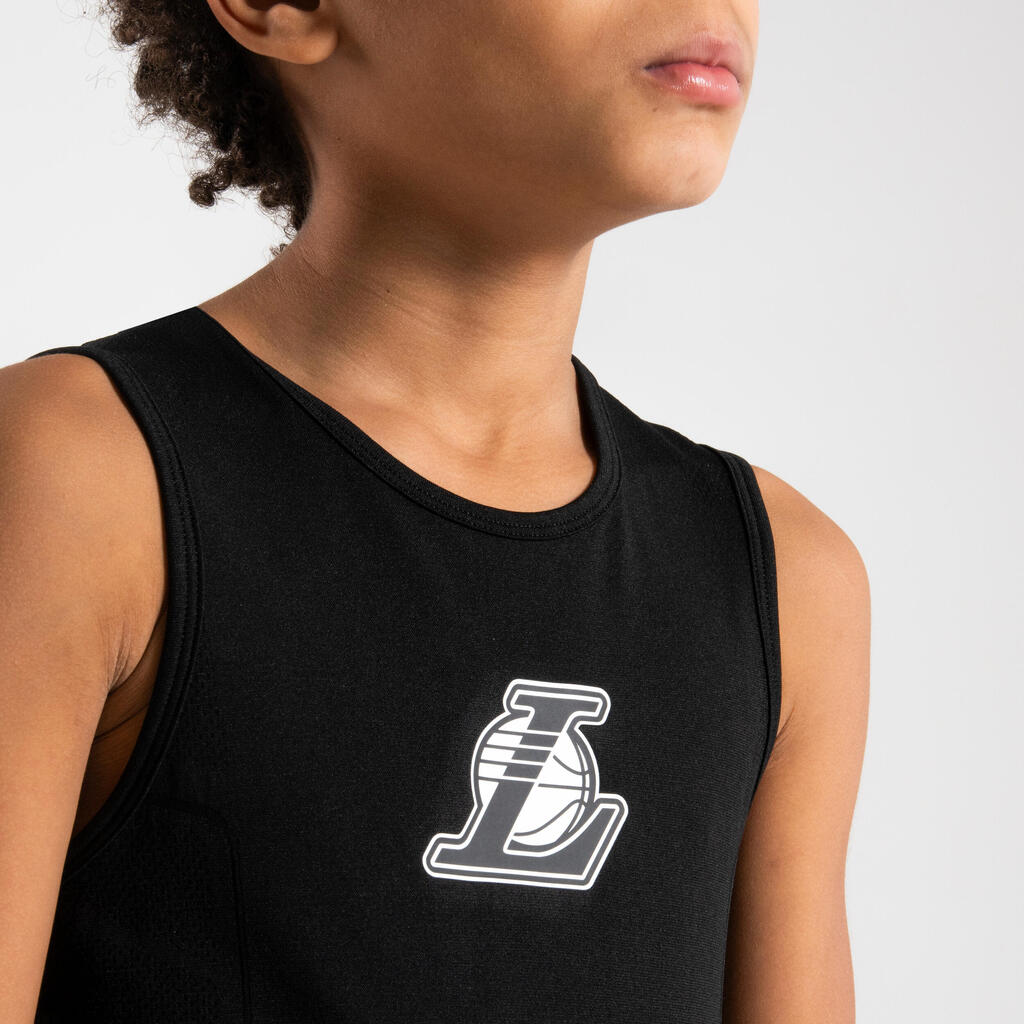 Kids' Slim Fit Basketball Base Layer Top UT500 - Blue/NBA Los Angeles Clippers