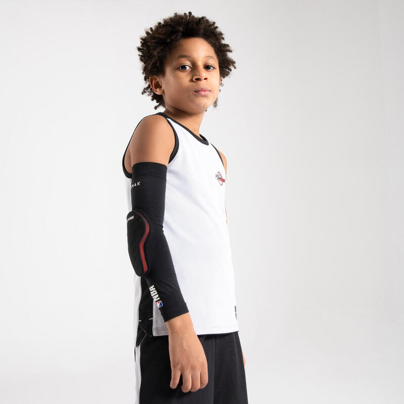 Elleboogbeschermer voor basketbal kinderen EP500 zwart NBA DUALSHOCK