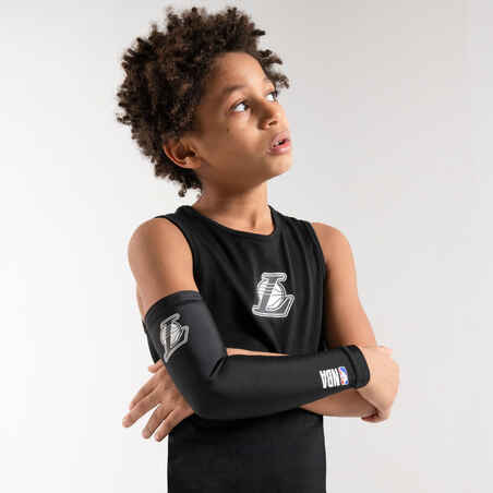 Kids' Basketball Elbow Guard E500 - Black/NBA Los Angeles Lakers