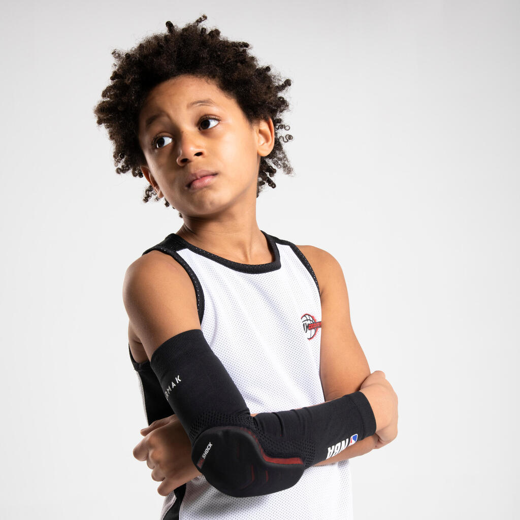 Bērnu basketbola elkoņa aizsargs “E500”, melns, NBA | Dualshock