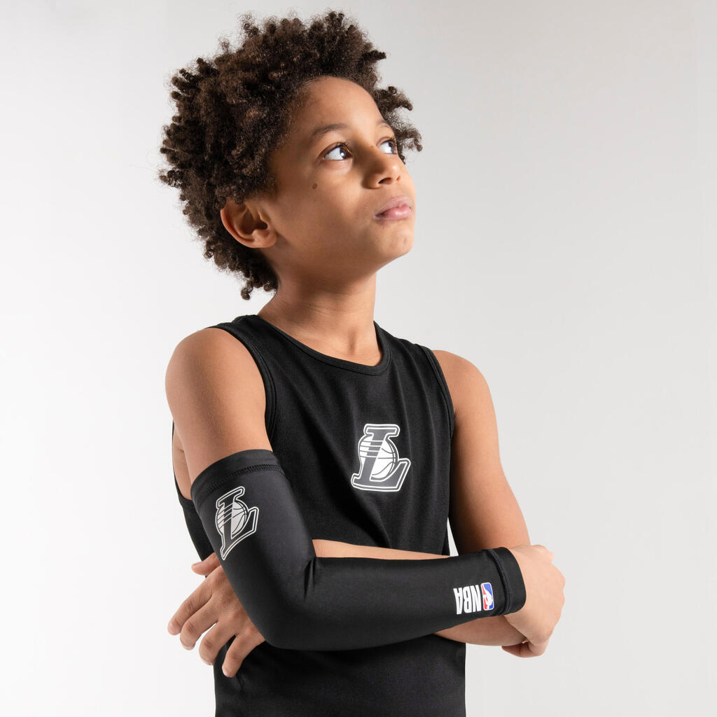 Kids' Slim Fit Basketball Base Layer Top UT500 - Blue/NBA Los Angeles Clippers
