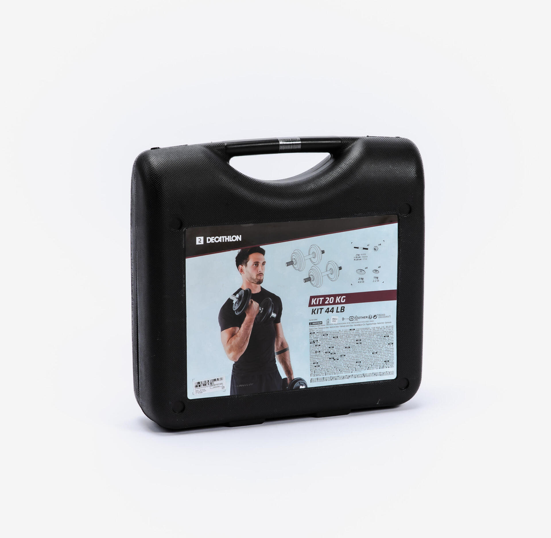 Kit Haltères OLIVER Prime Pump 26 Kg - Barre Longue, Disques Néoprène, Clips - Pour Musculation à Domicile