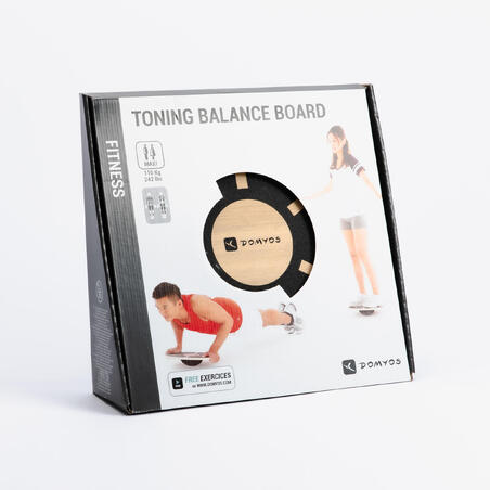 KM-Fit Balance Board rond Toupie thérapeutique en bois Entraîneur d' équilibre avec poignées Planche d